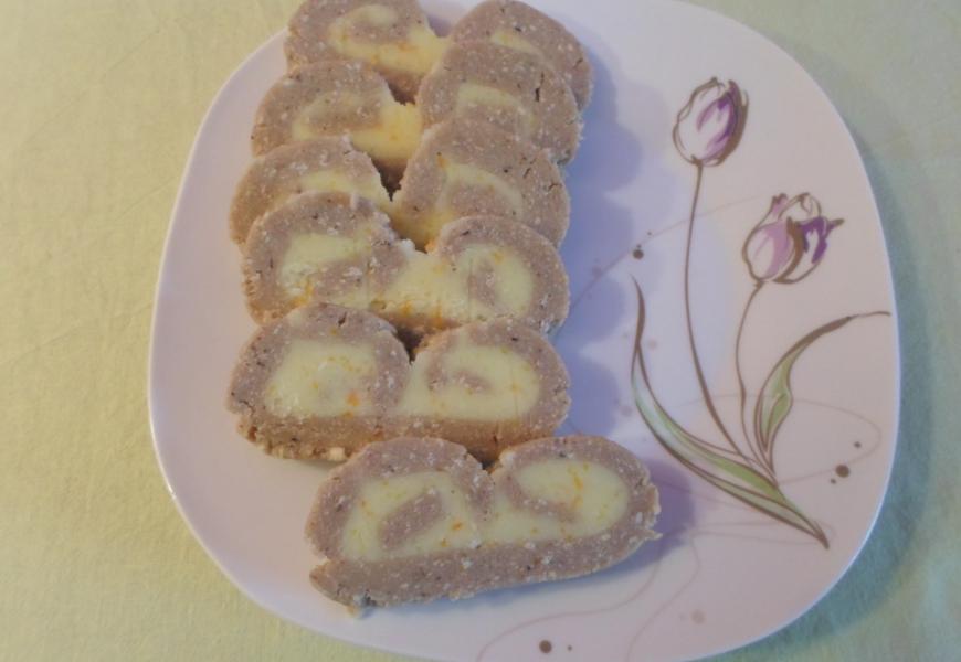 Gesztenyés-narancsos tekercs