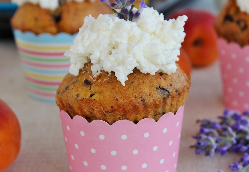 Sárgabarackos-levendulás muffin