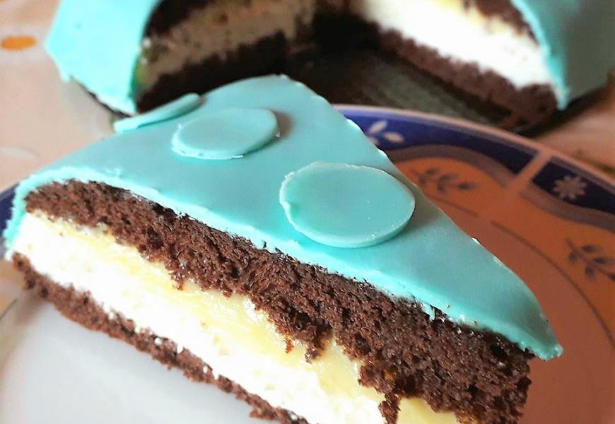 Csokoládés álomtorta ( Cukormasszával bevonva)